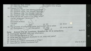 11th computer application first revision exam original question paper 2024