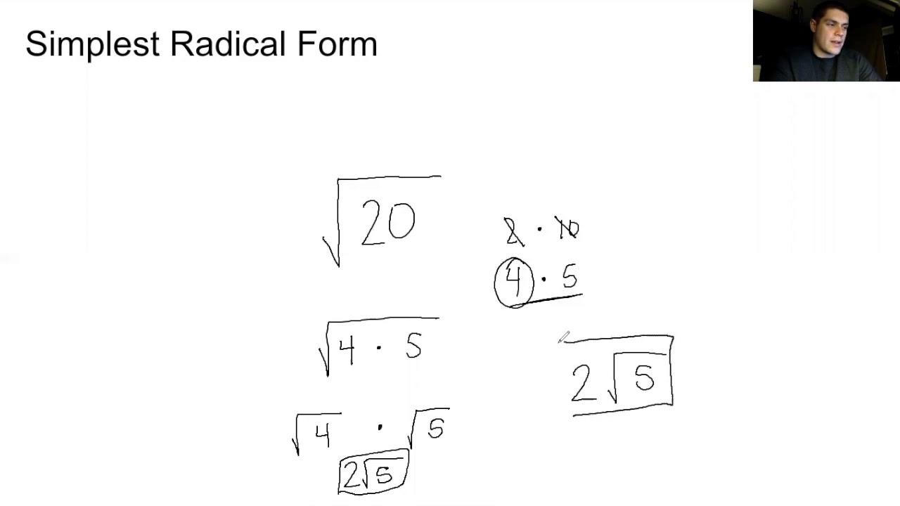 Radicals and Simplest Radical Form - YouTube