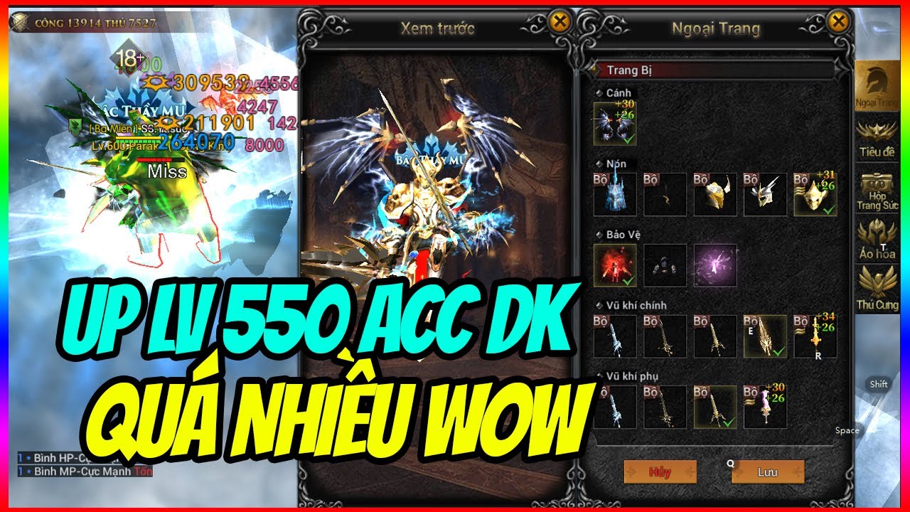 MU Lục Địa VNG: Up Lv550 Acc DK - Lên Bộ Bậc 13 Và Show Full Map 550