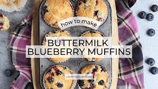 Delicious Buttermilk Blueberry Muffins With A Sweet Crunchy Topping