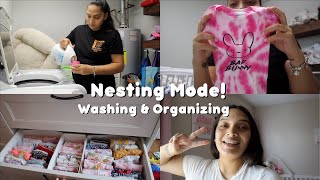 Nesting Pt.1| Washing \& Organizing Babygirls Clothes| Baby Update| 34-35 Weeks