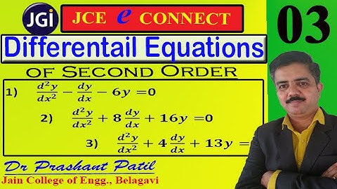Simple Examples of 2nd order Differential Equations || 18mat21 || Dr Prashant Patil