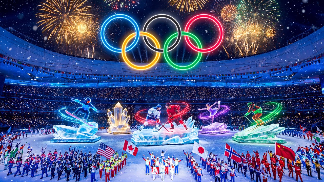 Парад в честь торжественного открытия зимних Олимпийских игр 2026 года | Панорамный вид на церемонию