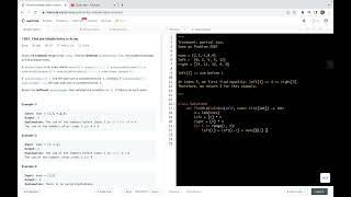 leetcode 1991. Find the Middle Index in Array - partial sum
