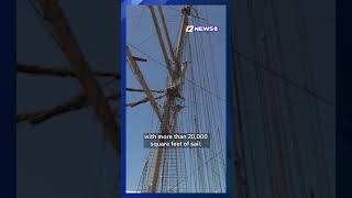 USCGC Eagle docks in Newport #shorts