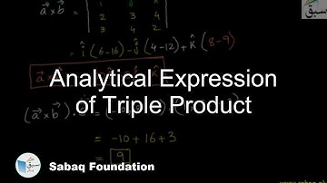 Analytical Expression of Triple Product, Math Lecture | Sabaq.pk