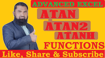 Math and Trigonometry Functions in Excel  atan atan2 atanh