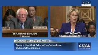 Betsy DeVos grilled by Bernie Sanders during hearing Prez pic's under fire!!!