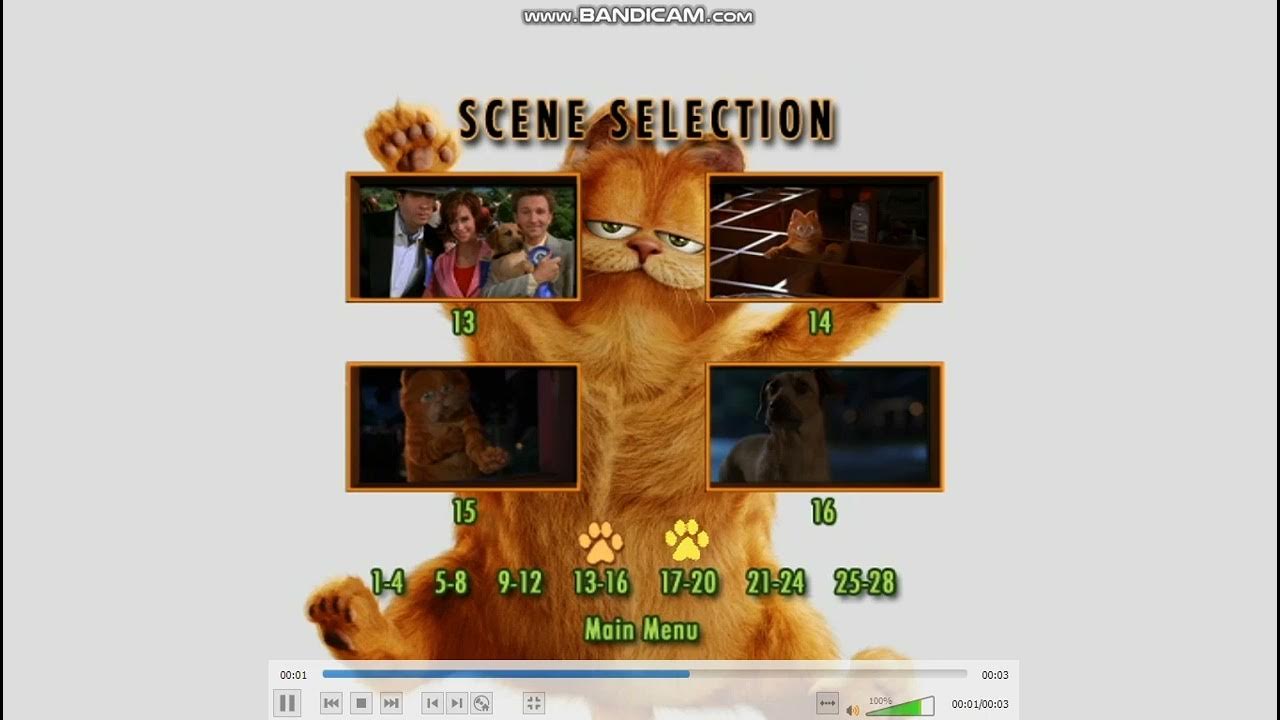 Garfield The Movie DVD Menu Walkthrough YouTube