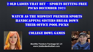 2021-2022 College Football Bowl Predictions - My Office Pool Sheet Against the Spread 2 Old Ladies