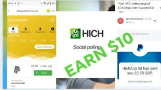 HICH SOCIAL POLLING app 2021 . review earn up to $10 and more! LEGIT 😱 #earnmoneyonline #earningapp screenshot 3