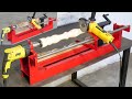 How To Make A Lathe Machine | Diy Homemade Woodworking Lathe Machine Using Drill &amp; Angle Grinder