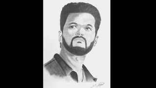 Actors Portrait Art Of Sarkar Vijay Tamil Arts Gokul Time Lapse