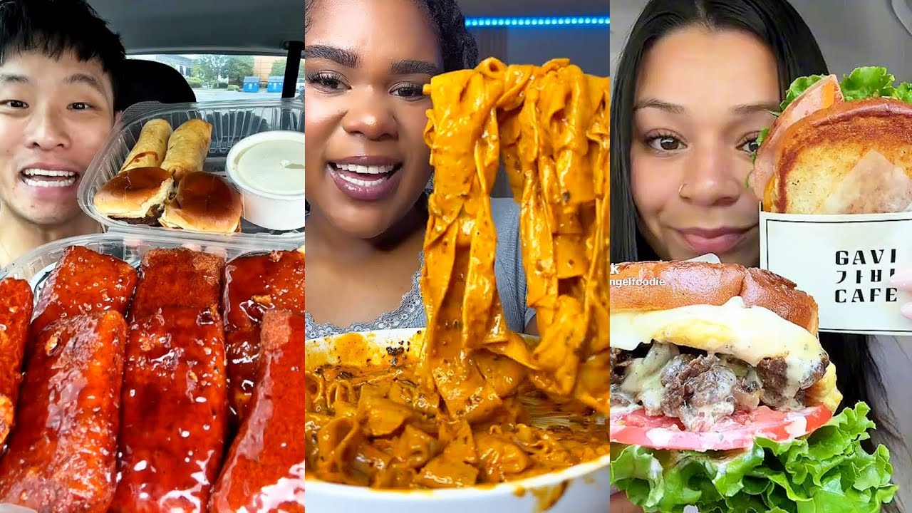 TIKTOK MUKBANG COMPILATION NASHVILLE MOZZARELLA STICKS CHILLI PASTA BURRITO FLYING DUTCHMAN