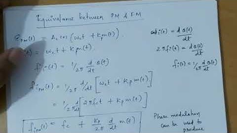 EC 208 Analog Communication Engineering Module  5  Equivalence between FM and PM