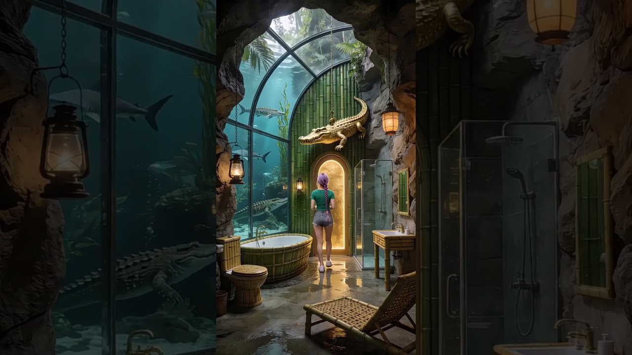 Rumi Built A Safe Shelters in Crocodile Territory Using Bamboo#kpop  #survival  #interiordesign