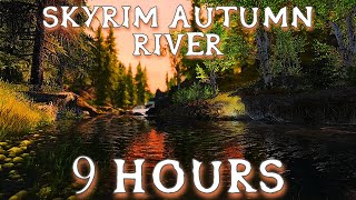 Autumn Skyrim River | 9 Hours | Sleep, Study, Relax