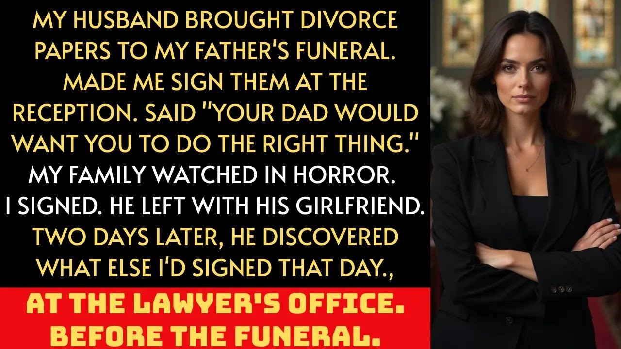 My Husband Served Me Divorce Papers at My Father’s Funeral — I Signed, Then He Regretted It