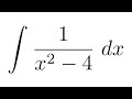 Integral of 1/(x^2-4) (partial fraction decomposition)