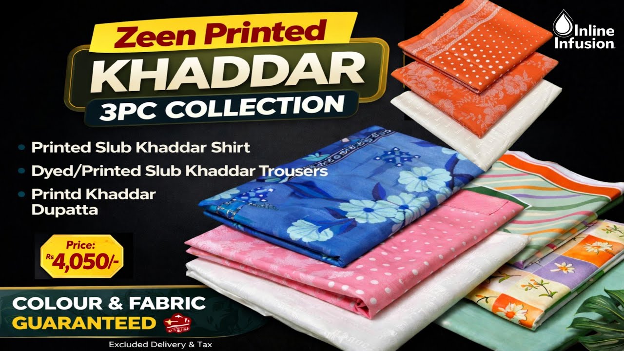 Zeen Printed Khaddar 3PC Collection | Original Slub Khaddar | Price 4050 