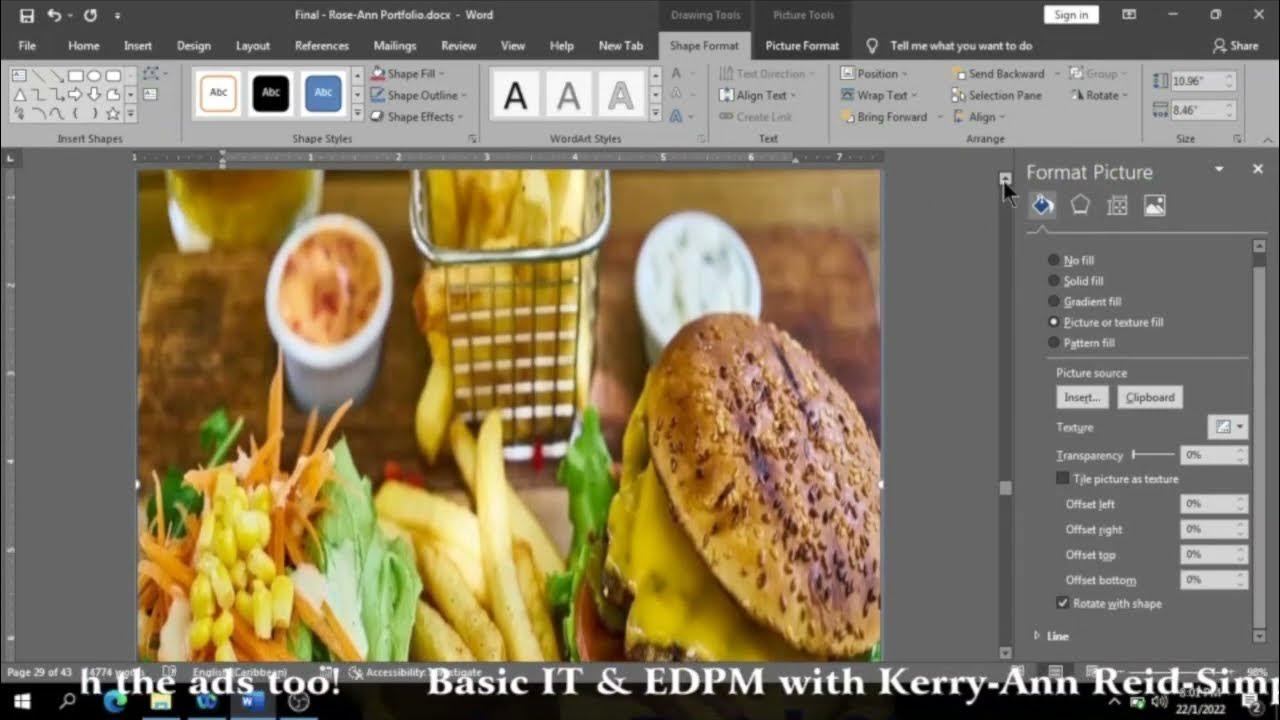 How to put background colour and picture on a page YouTube