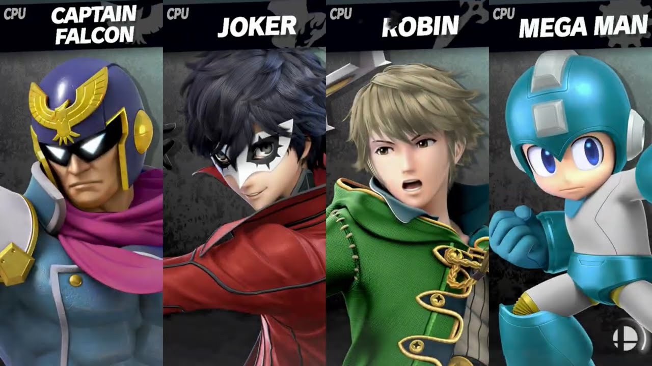 Super Smash Bros. Ultimate - Captain America vs Spider Man vs Robin vs Cyborg