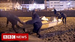 Risking death crossing the English Channel in a pedalo - BBC News