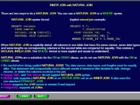 SQL 116 JOIN, INNER JOIN with NATURAL JOIN