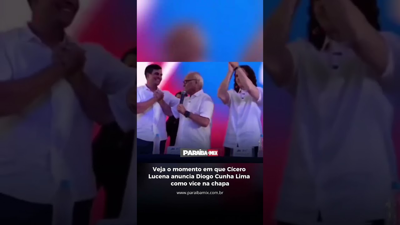 Veja o momento em que Cícero Lucena anuncia Diogo Cunha Lima como vice na chapa