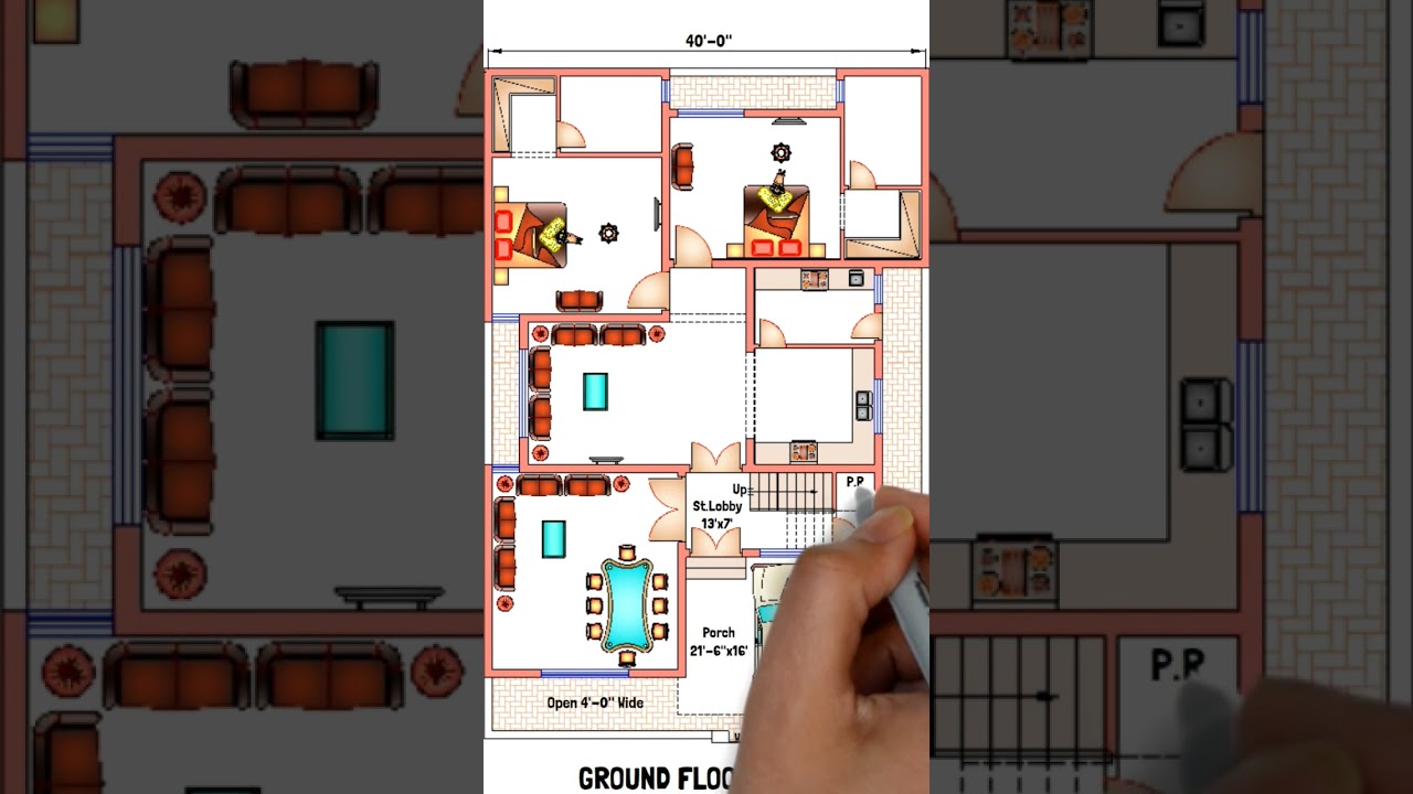 40x60 house Plan | 9 Marla House | Modern house design | 40x60 Ghar Ka Naksha | 2400 Sqft | 266 Gaz