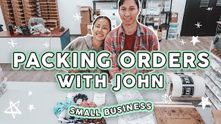 Studio Vlog #82 | 📦💚 Packaging Scrunchie Orders With John | Small Business ASMR Packing ✨