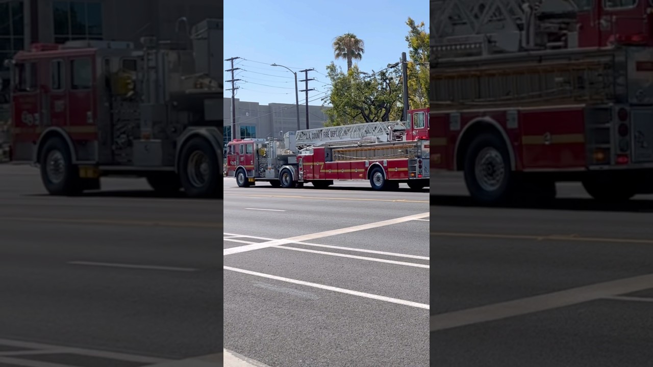 LA County Fire Department Ladder 127 Responding