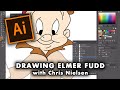 How to DRAW ELMER FUDD in Abobe Illustrator CC.