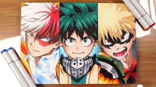 DESENHANDO TODOROKI | MIDORIYA | BAKUGOU