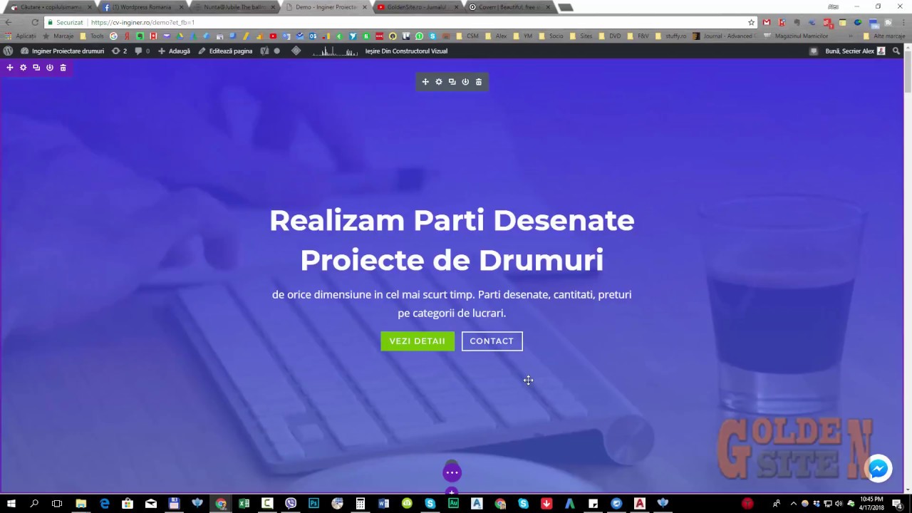 GS016 Cum sa adaugi un video in background pe o pagina de prezentare cu ajutorul temei Divi de la El