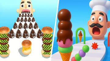 Sandwich Runner 🆚 Stacky Ice Cream Runner🌻🧿🌺🌈Max Levels Walkthrough Android IOS Update Gameplay 7008