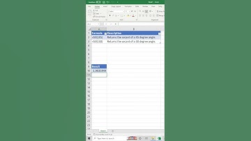 #shorts SEC Function Microsoft Excel Tutorial