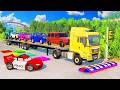 Massive Flatbed Truck vs Rainbow Speedbumps - BeamNG Drive