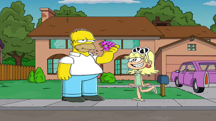 Leni Loud meeting Homer Simpson