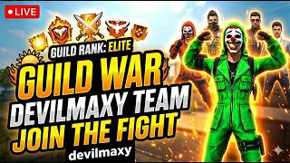 GUILDWAR TEAM CODE PLAY WITH FANS - GARENA FREE FIRE LIVE #freefire #live