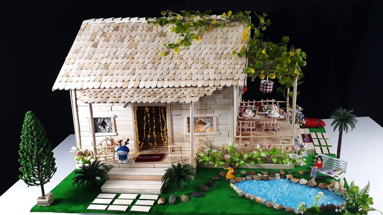 DIY: How to make a house using ice sticks /Popsicle sticks