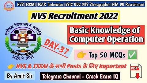 Computer Operation | NVS Recruitment 2022 | DAY- 37 |JSA | ASO | Stenographer | Audit Assistant |MTS
