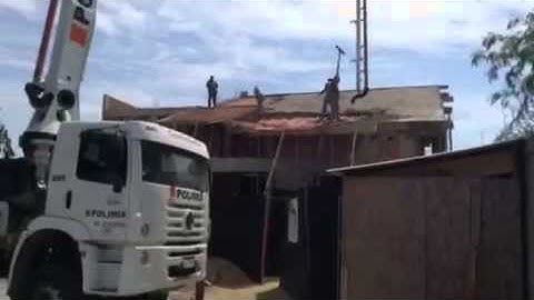 Concretagem laje inclinada