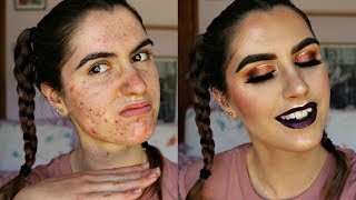 0—100 Real Quick | FALL INSPIRED COPPER GLITTER HALF CUT CREASE