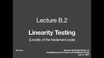 Lecture B.2: Linearity testing
