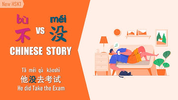 [ENG SUB]Slow Chinese Story：不（bù）vs  没（méi）Beginner/Chinese Reading & Listening 他没去考试 #newhsk1