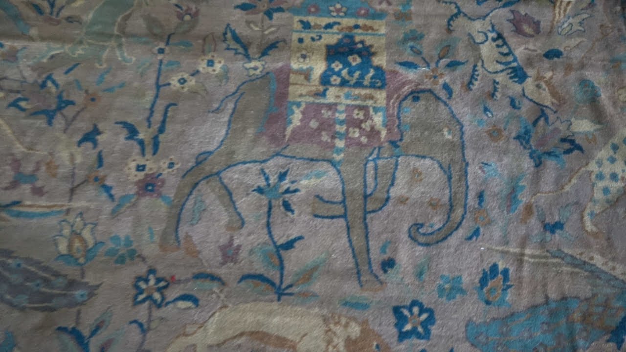 Authentic Indian Animal Botanic Handmade Wool Rug BB1745