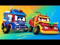 Video truk untuk anak-anak - MOBIL MONSTER di taman bermain! - Truk Super di Kota Mobil!