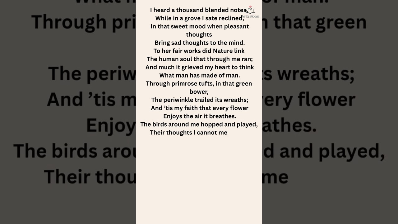 Lines Written in Early Spring by William Wordsworth