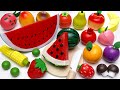 1 hour cutting wooden fruit and vegetable asmr no talking